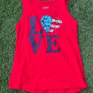 Red Tank Top with Sequin Heart